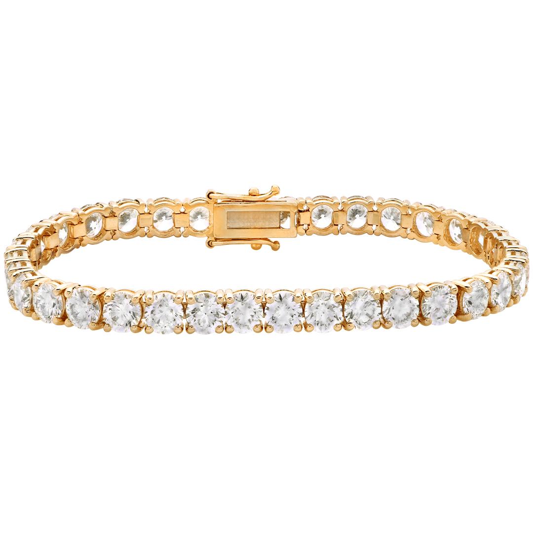 15 Carat Total Diamond Weight Diamond 14 KY Gold Tennis Bracelet GIA Certified