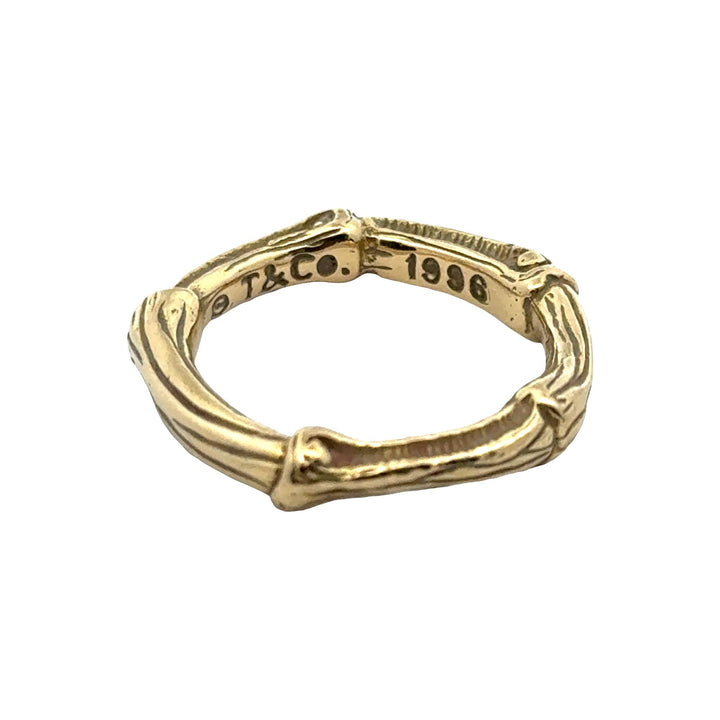 Tiffany & Co Vintage 18 Karat Yellow Gold Bamboo Band Ring Size 7