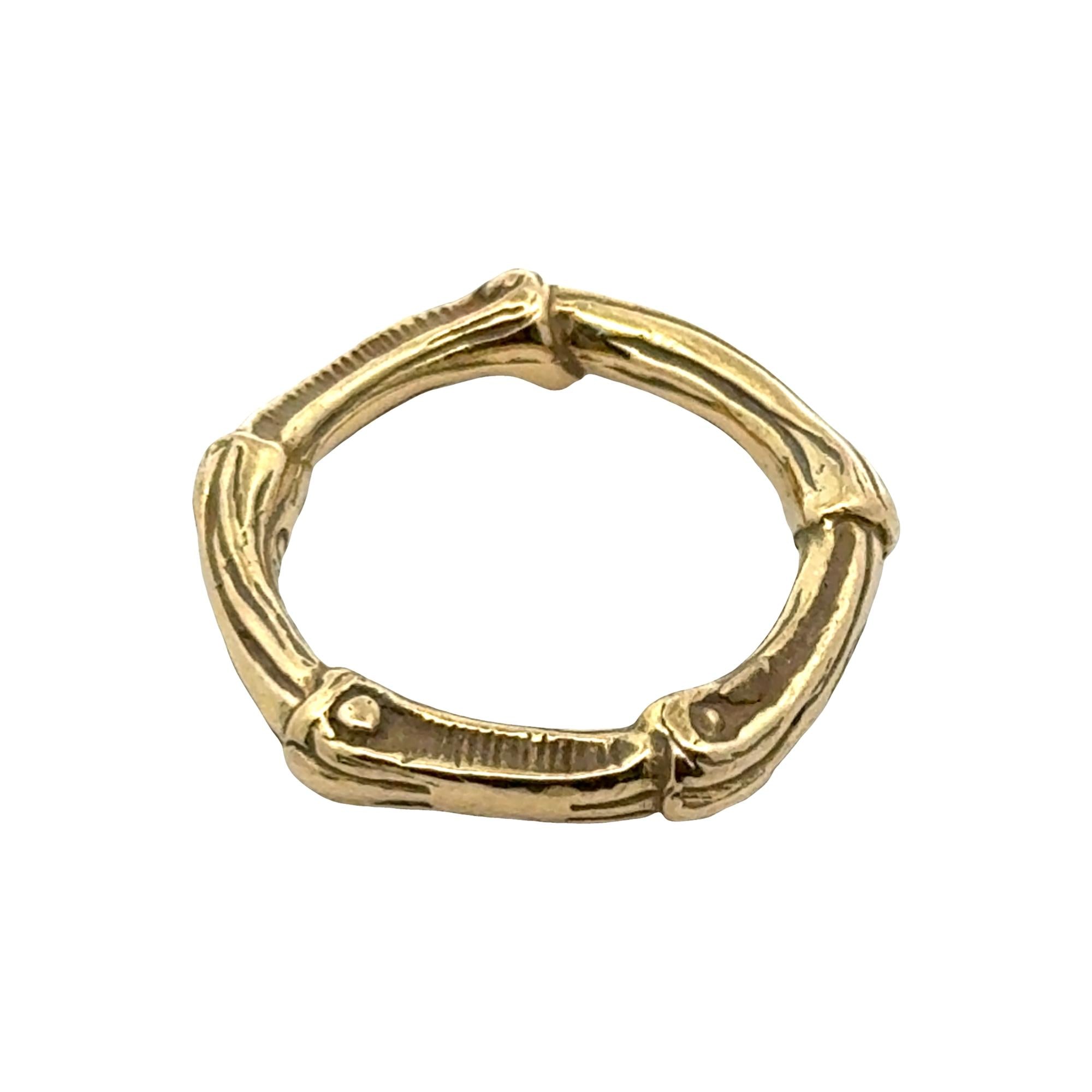 Tiffany & Co Vintage 18 Karat Yellow Gold Bamboo Band Ring Size 7