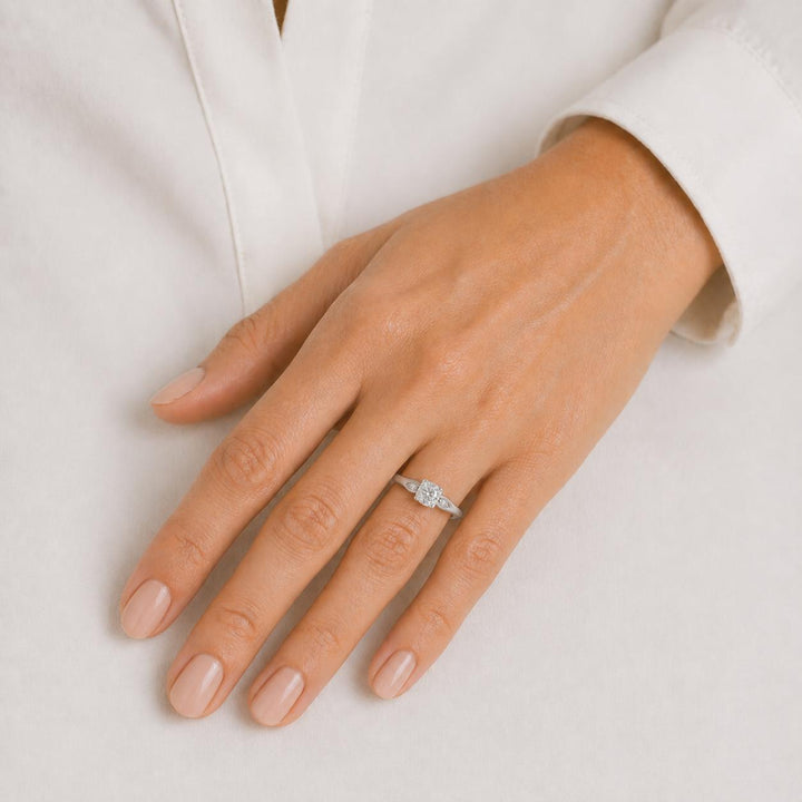 Old European Cut Diamond Platinum Vintage Engagement Ring
