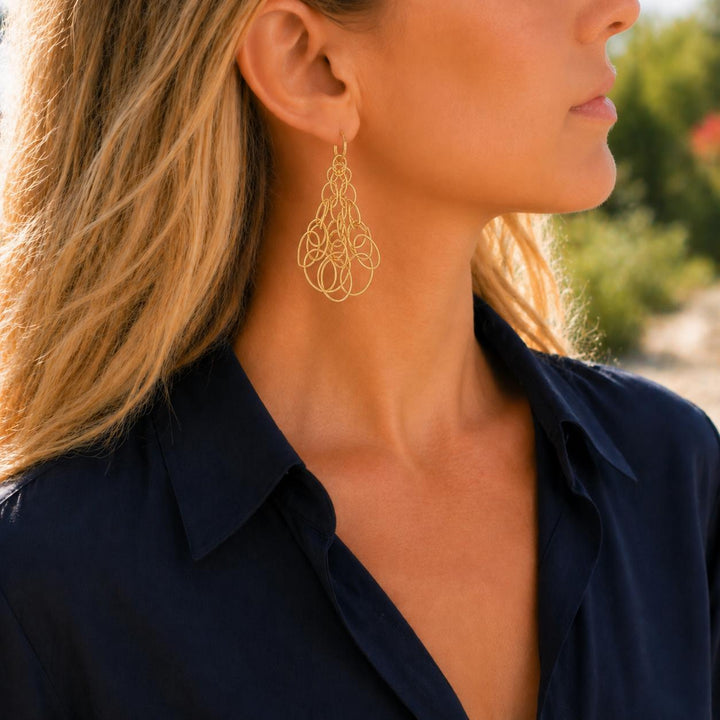 Buccelatti Hawaii Pendant Dangle Earrings 18 Karat Yellow Gold New