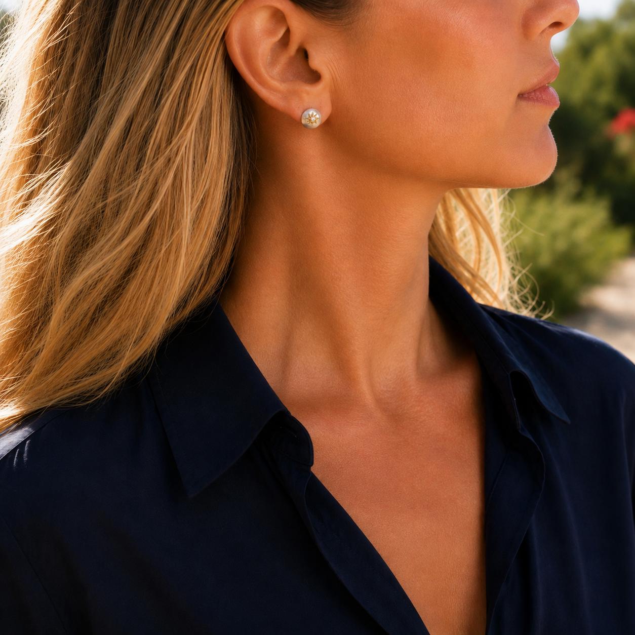 Buccelatti Macri Classica Earring in Yellow & White Gold with Diamonds