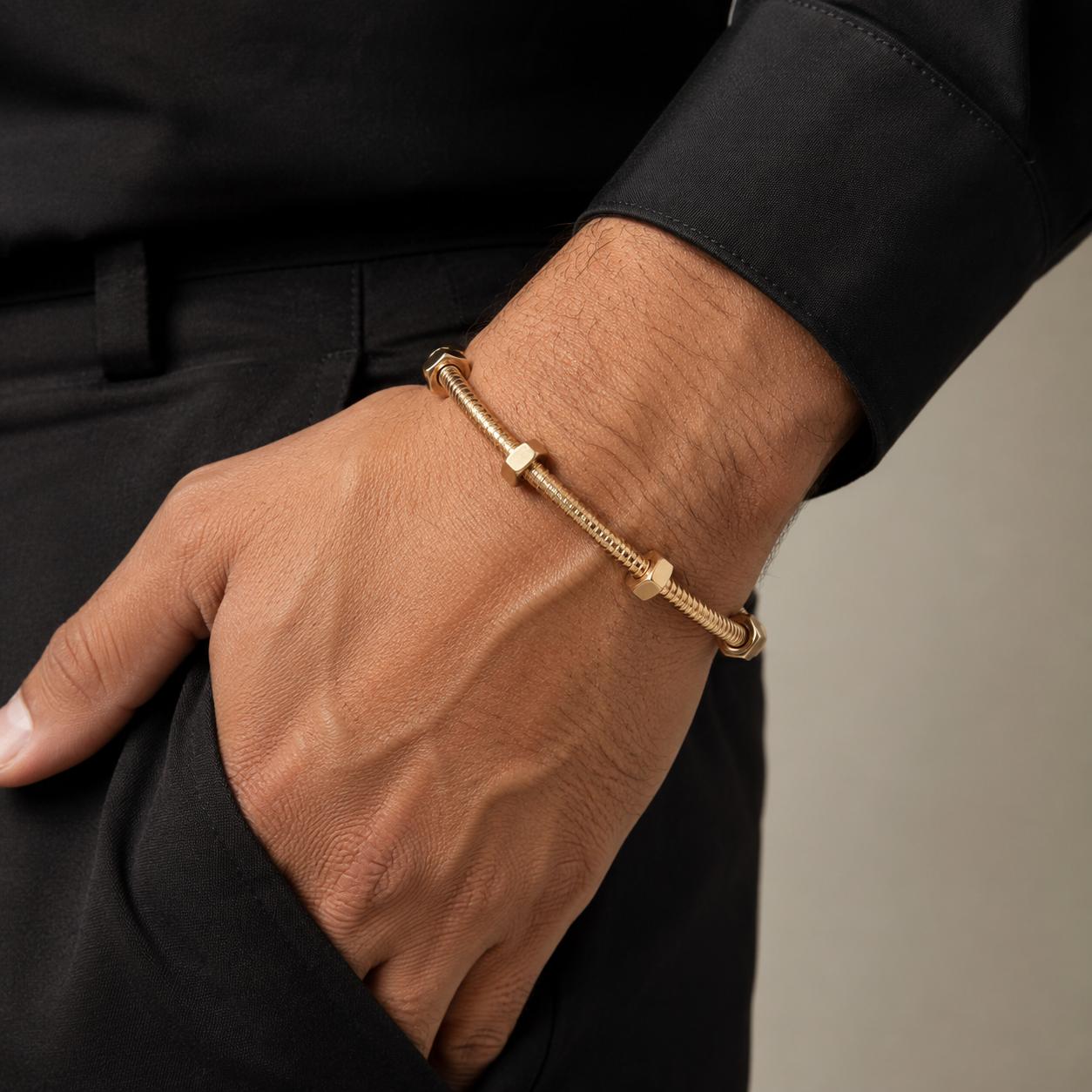 Cartier Écrou de Cartier 18 Karat Rose Gold Bracelet Size 20 Box & Papers