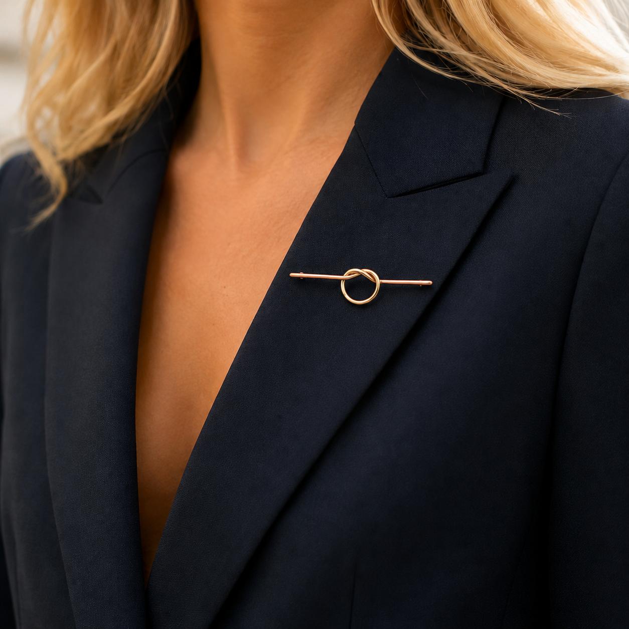 1950's Cartier 14K Yellow & Rose Gold Vintage Lover's Knot Retro Brooch Pin
