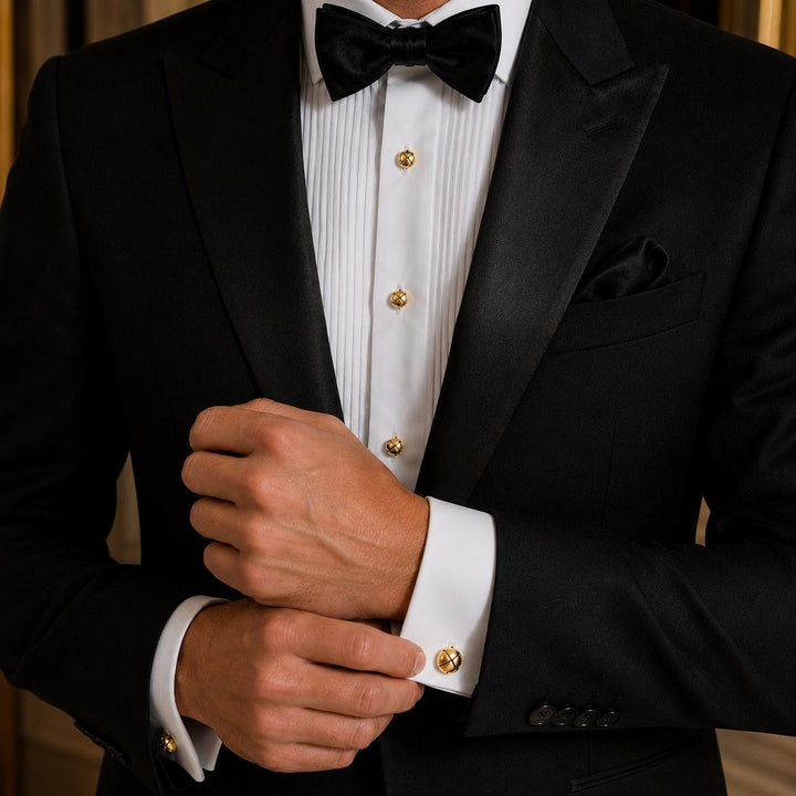 Tiffany & Co. 18 Karat Yellow Gold Round Button Tuxedo Set Circa 1979