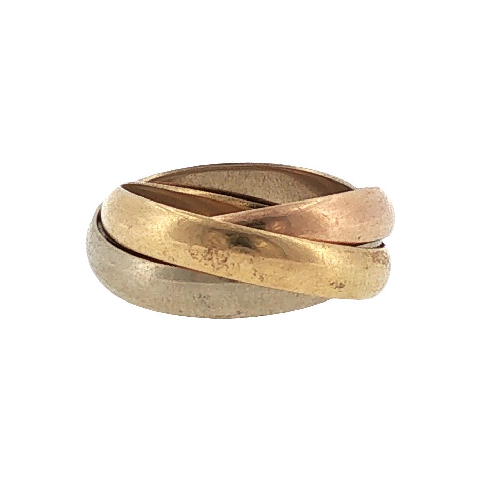 Cartier Trinity 18 Karat Tri Color Gold Band Ring Classic Model Size 49 (5)