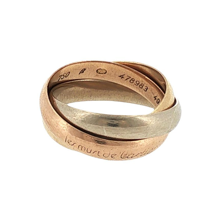 Cartier Trinity 18 Karat Tri Color Gold Band Ring Classic Model Size 49 (5)
