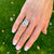 1950's Diamond 14 Karat White Gold Elongated Estate Cocktail Ring