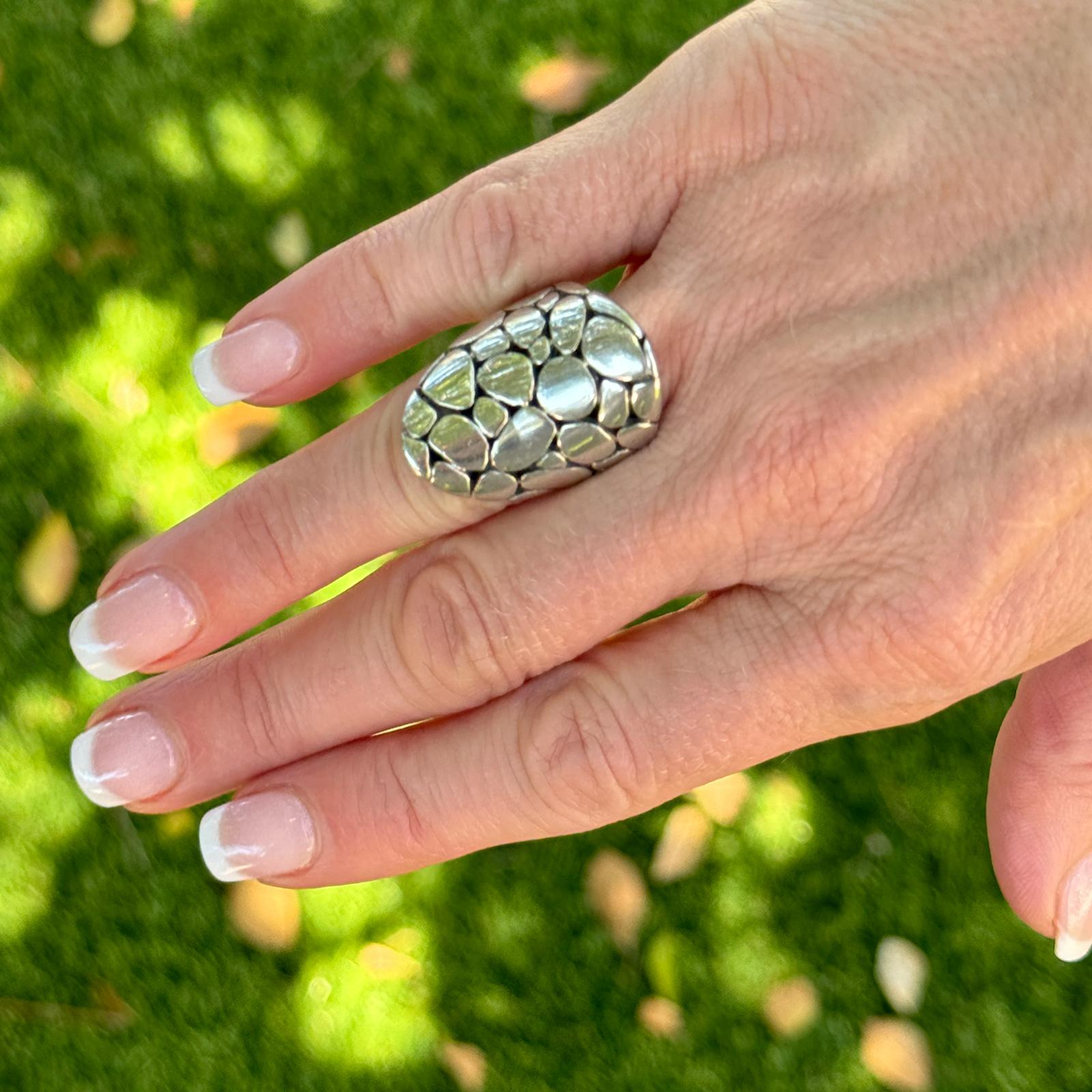 Modern Sterling Silver Saddle Ring