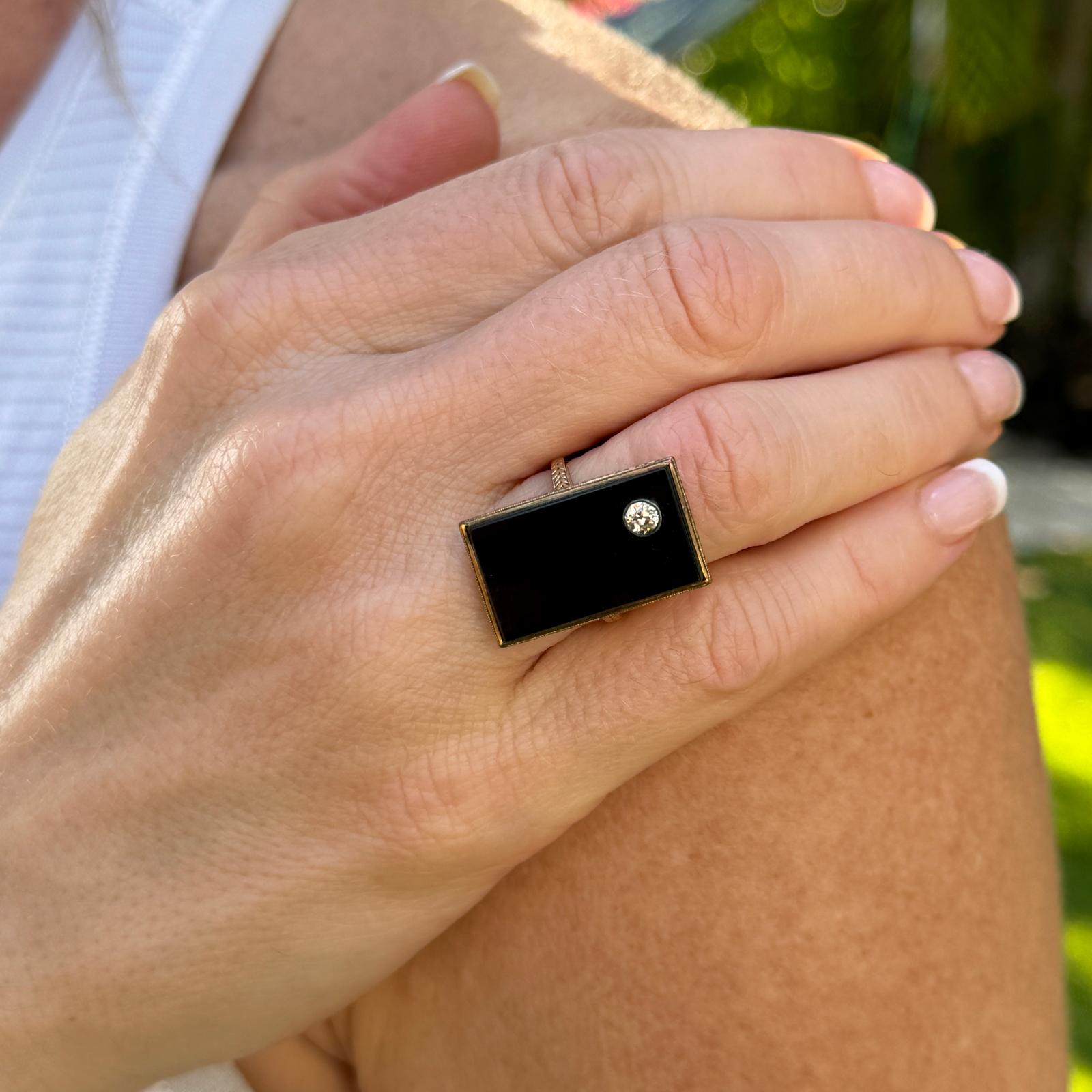 Art deco rectangle ring on sale