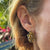 Diamond Sapphire 18 Karat Yellow Gold Lever-Back Spray Earrings