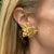 Buccellati Two Tone 18 Karat Gold Grape Leaf Vintage Earclip Earrings