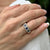 Diamond Sapphire 18 Karat White Gold Modern Wedding Anniversary Band Ring