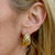 1980's Tiffany Basket Weave 18 Karat Yellow Gold J Hoop Lever-Back Earrings