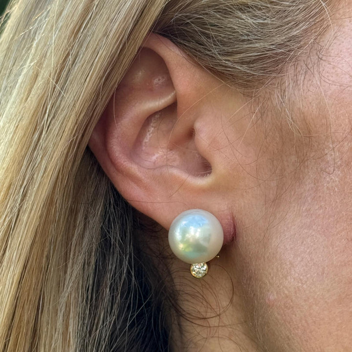 18y South Sea Pearl & Diamond Earrings