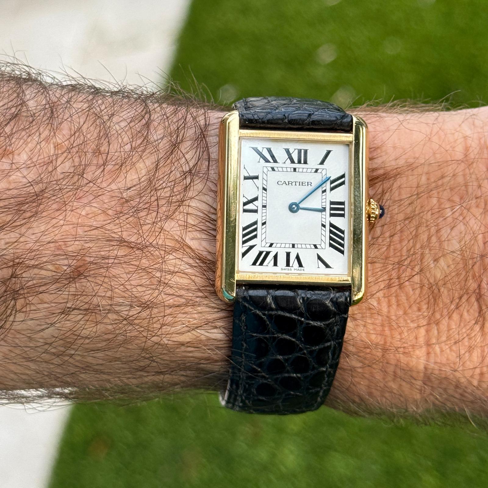 Cartier Tank Solo 18 Karat Yellow Gold/Steel Back Quartz Watch 21st Century