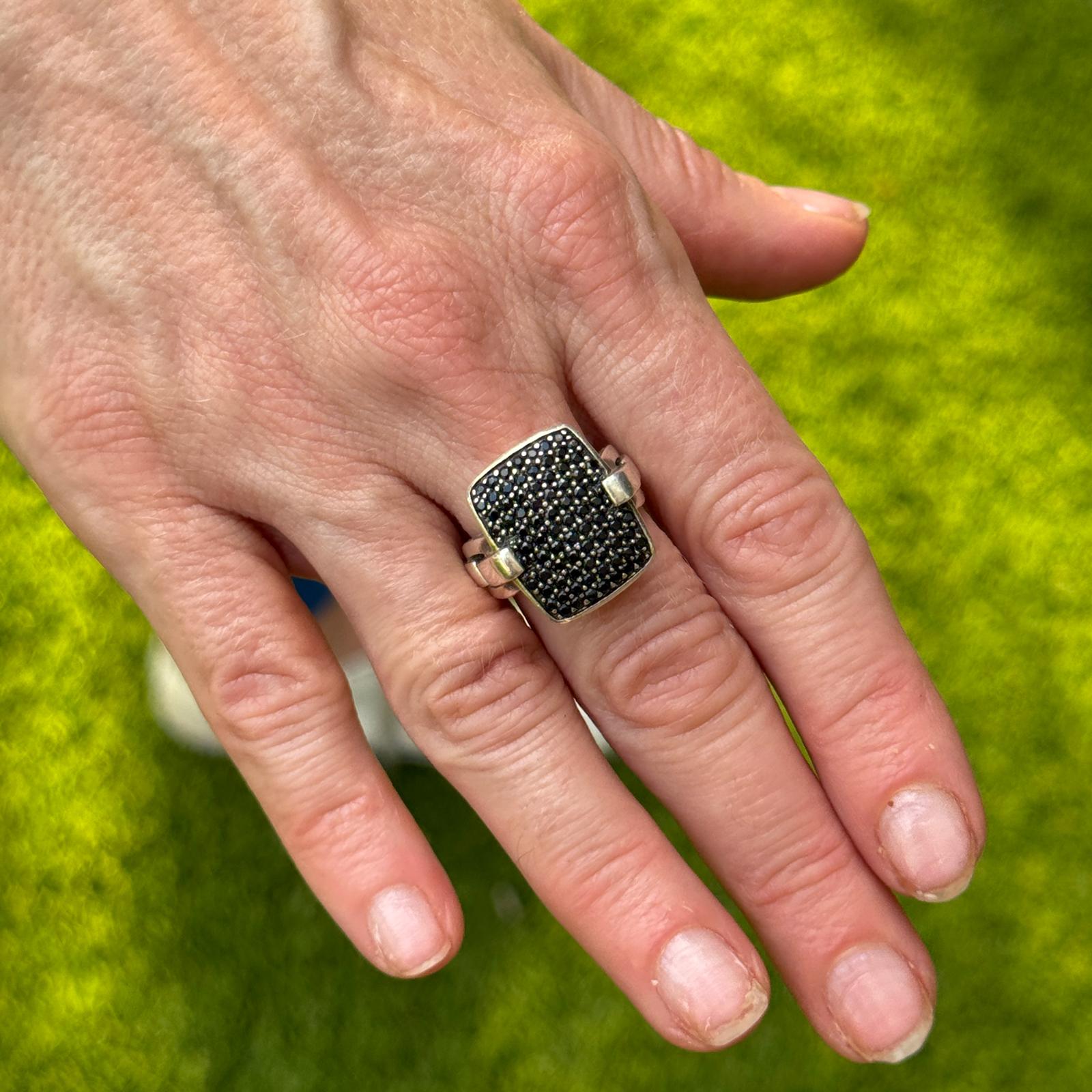 John Hardy Sterling Silver Spinel Gemstone Modern Ring