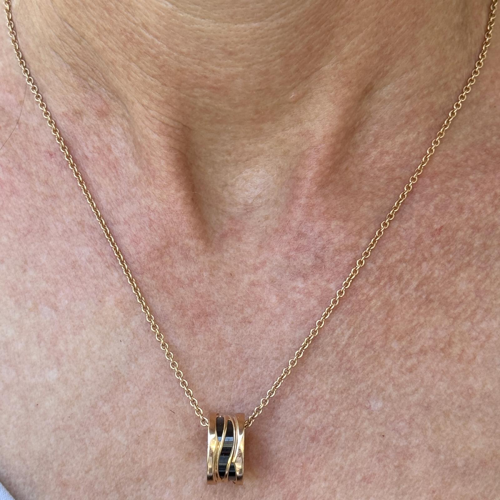 BVLGARI  B.zero1 Design Legend 18K Rose Gold & Black Ceramic Necklace