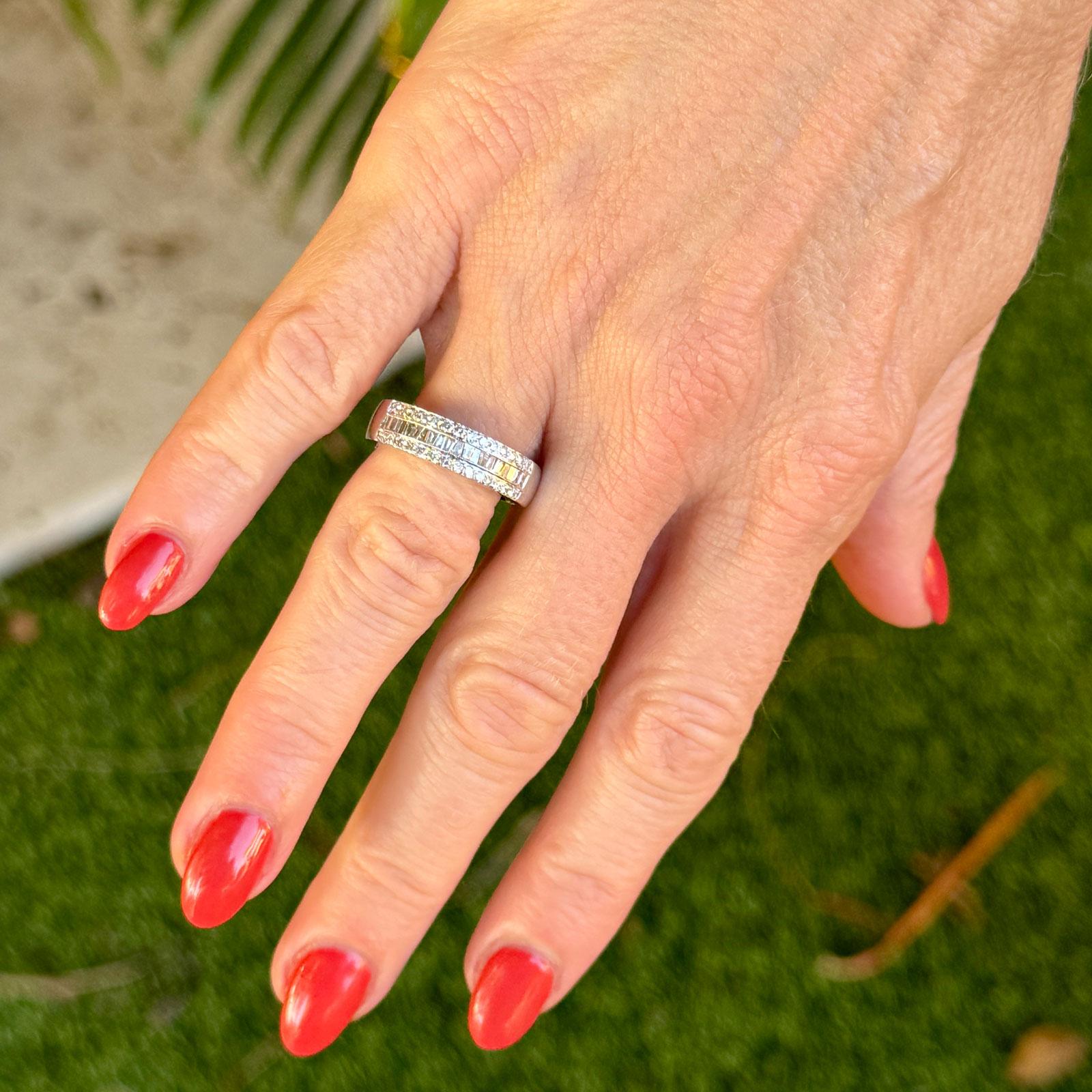 LeVian Diamond 18 Karat White Gold Wedding Anniversay Band Ring