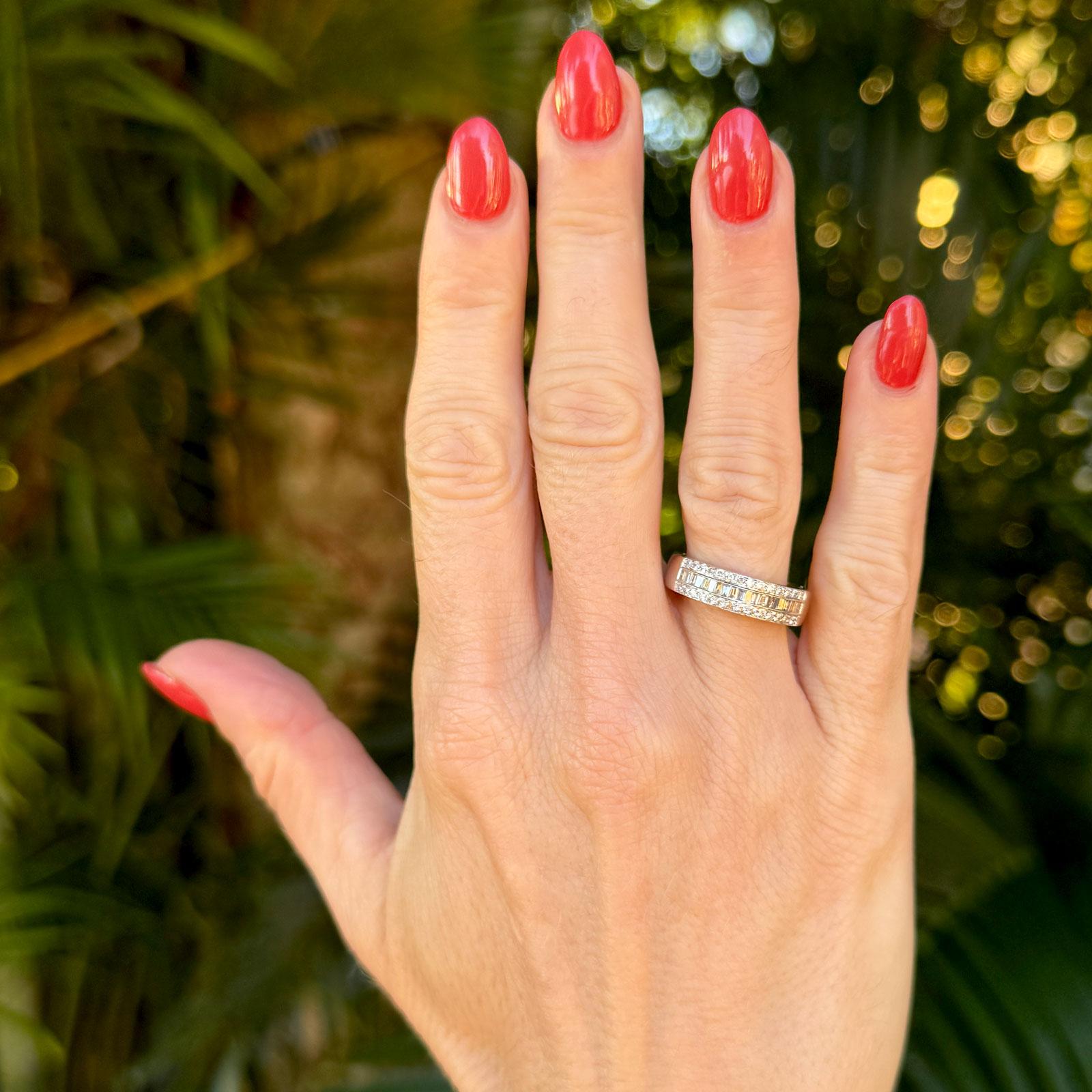 LeVian Diamond 18 Karat White Gold Wedding Anniversay Band Ring