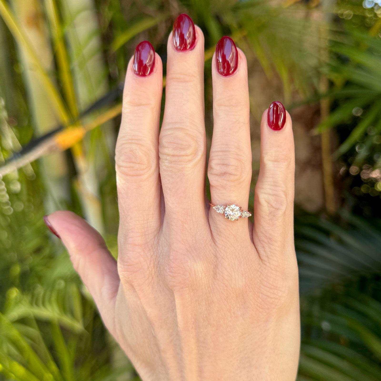 Old European Cut Diamond Rose Gold Vintage Engagement Ring