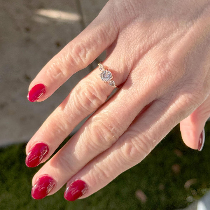 Old European Cut Diamond Rose Gold Vintage Engagement Ring