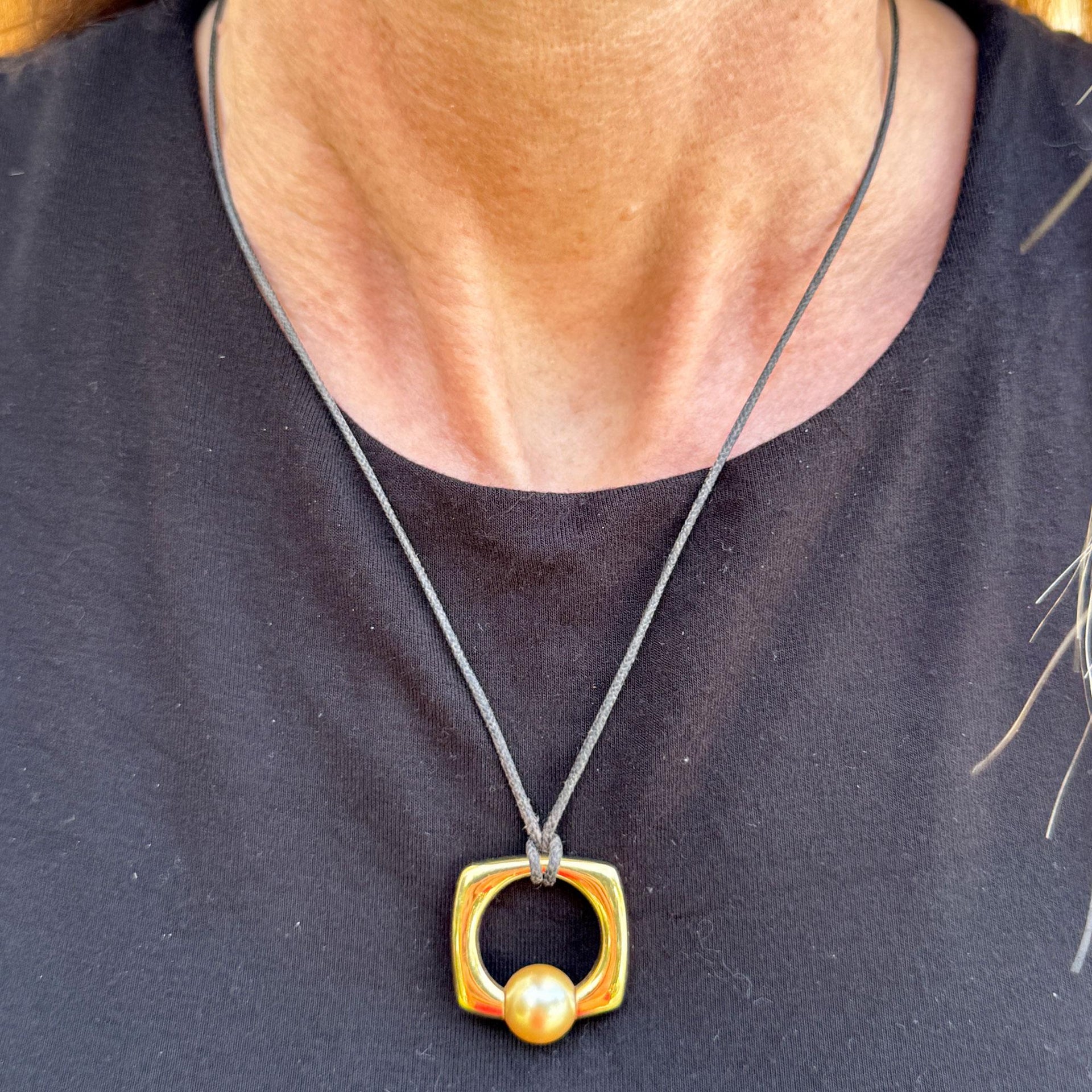 Mikimoto Golden Pearl 18 Karat Yellow Gold Cord 15 Inch Necklace