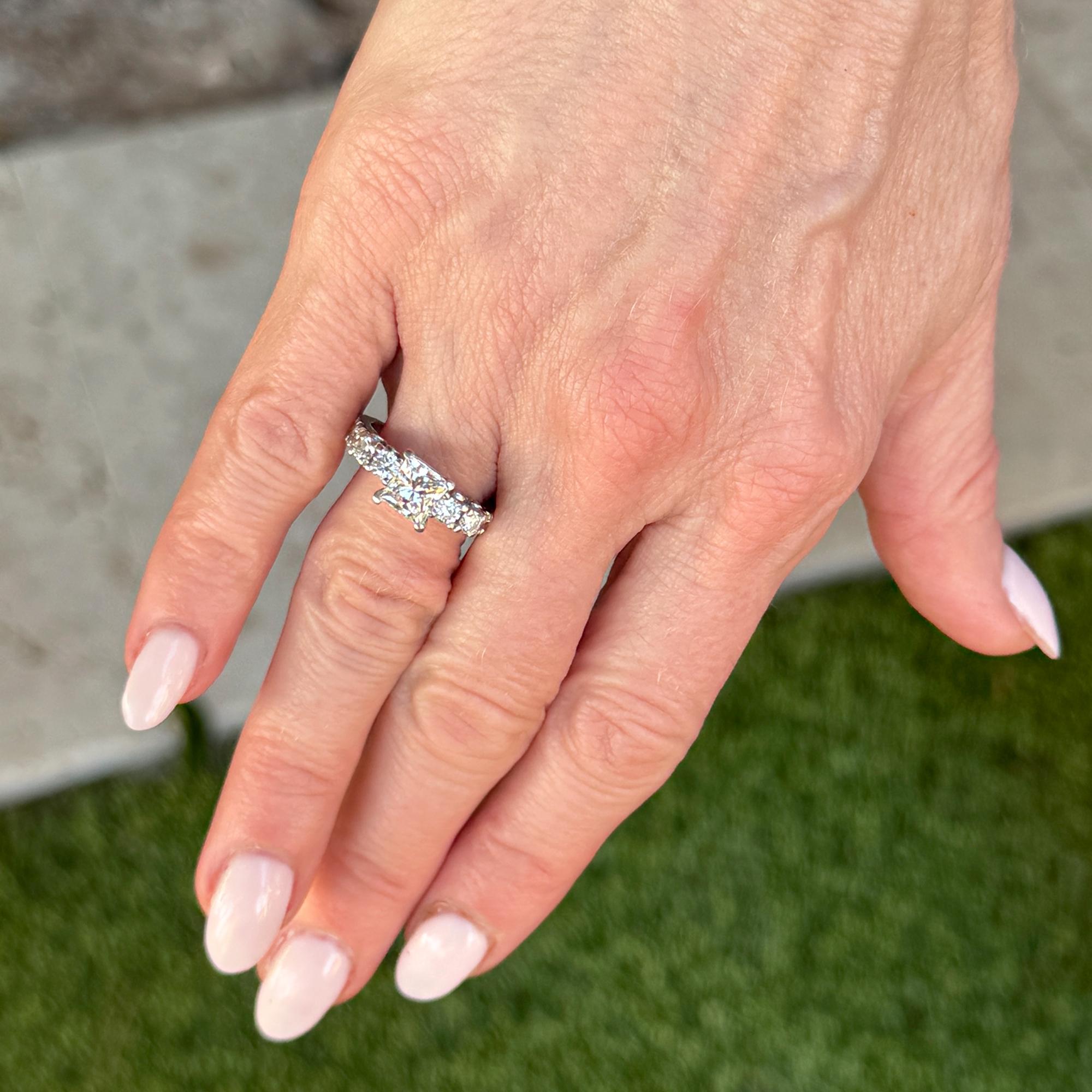 1.32 Carat Princess-Cut Diamond Platinum Engagement Ring GIA Certified