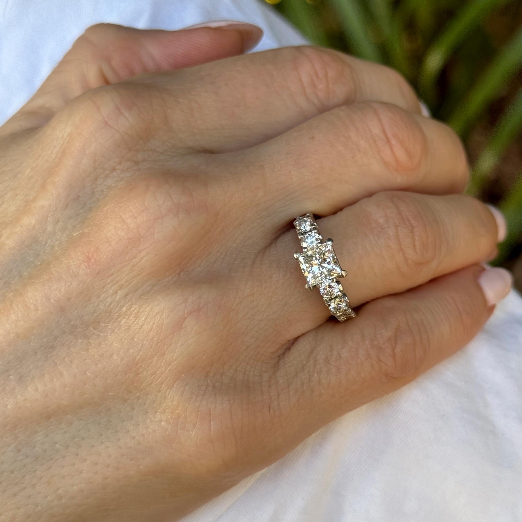 1.32 Carat Princess-Cut Diamond Platinum Engagement Ring GIA Certified