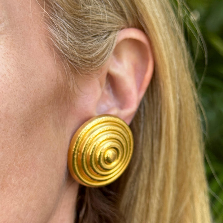 Ilias Lalaounis 18 Karat Yellow Gold Large Swirl Earclip Earrings