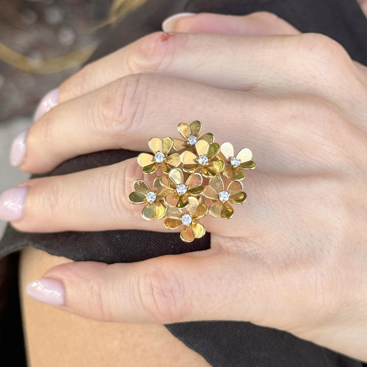 Van Cleef & Arpels Frivole Diamond 18 Karat Rose Gold Flower Ring Size 52 (6)