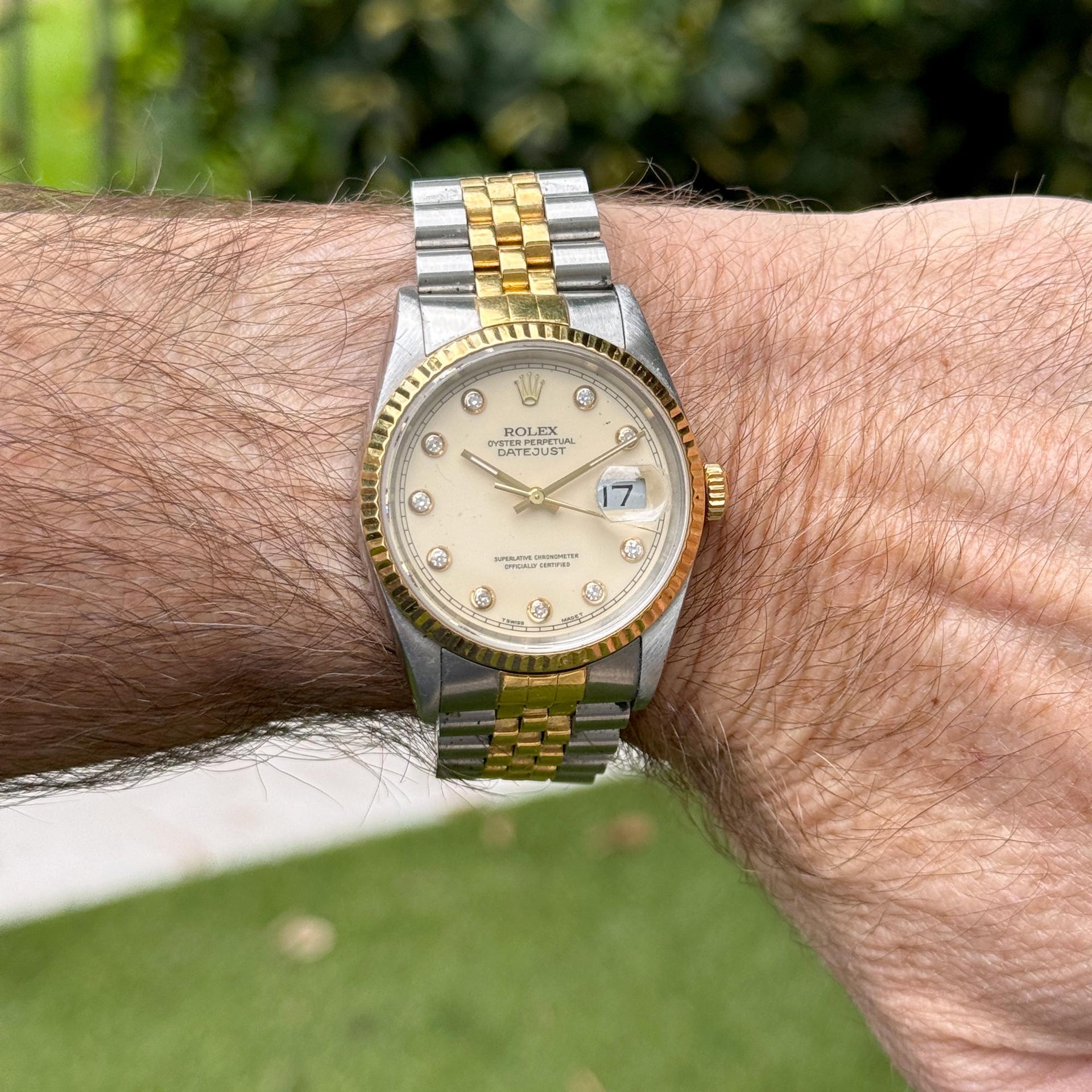 Rolex Datejust 36mm Two Tone Factory Diamond Dial Jubilee Bracelet Box & Papers