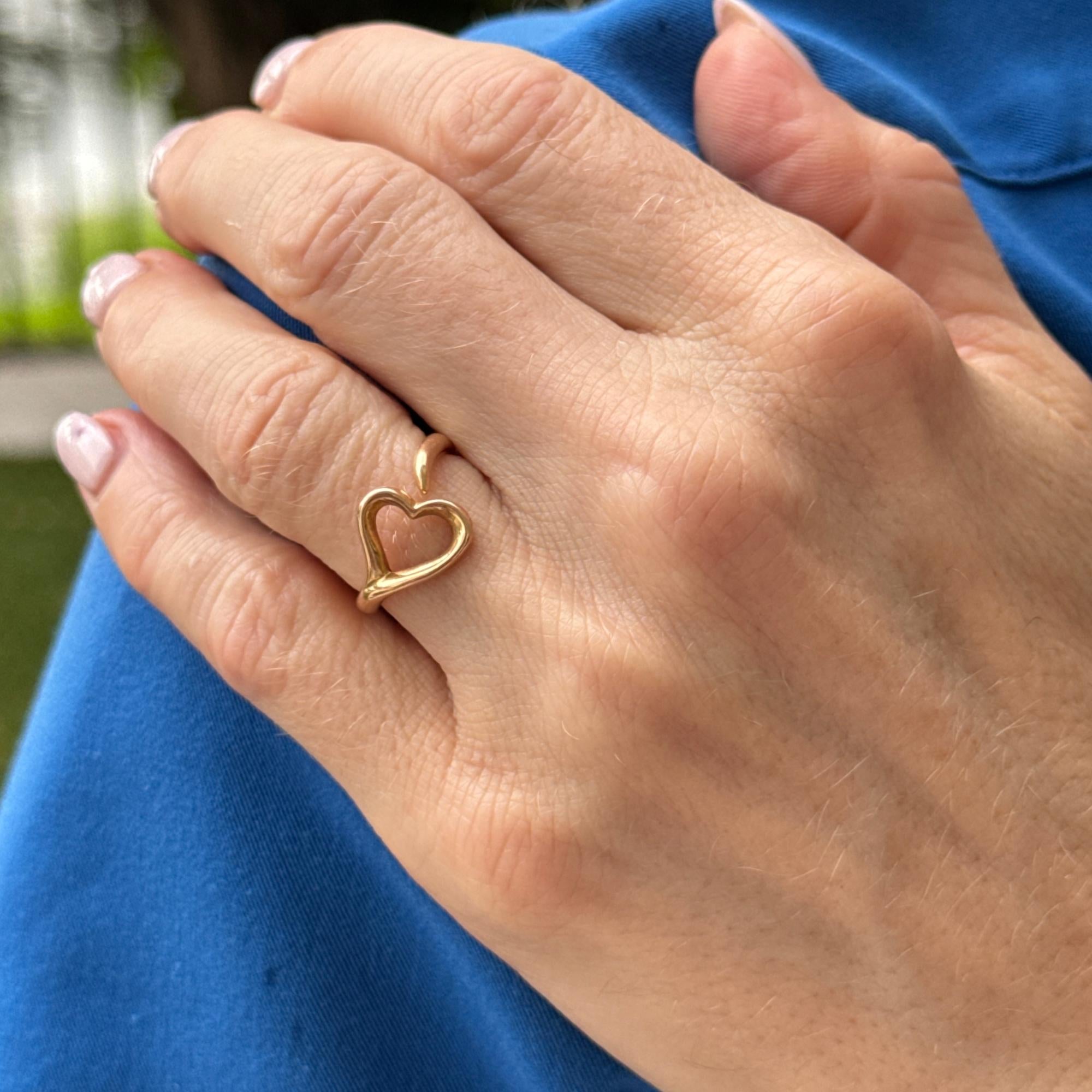 Tiffany & Company Elsa Peretti Open Heart Ring 18K Rose Gold Small Siz