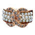 Diamond Seed Pearl 14 Karat Yellow Gold Vintage Buckle Ring