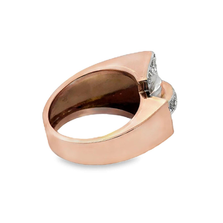 Mid-20th Century Retro Diamond 18 Karat Rose Gold Vintage Ring