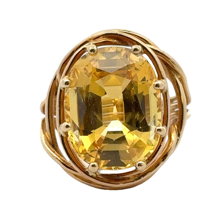Tiffany & Company Schlumberger 16.13 Carat Oval Yellow Sapphire No Heat GIA Ring
