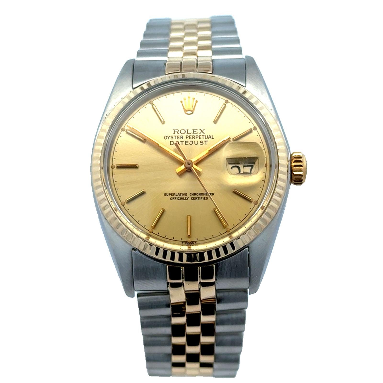 Rolex Datejust Two Tone 34mm Jubilee Bracelet Watch 16013 Circa 1978