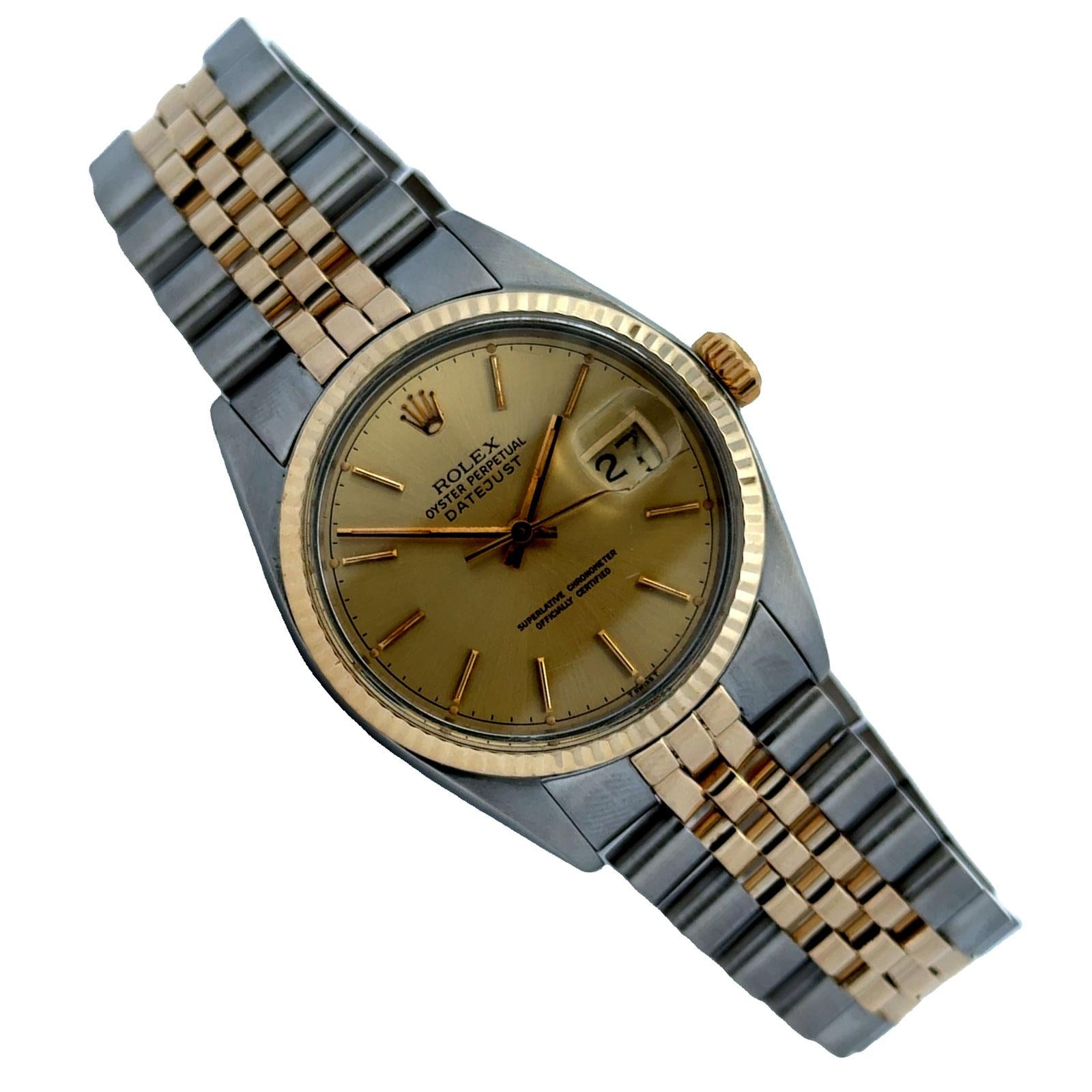 Rolex Datejust Two Tone 34mm Jubilee Bracelet Watch 16013 Circa 1978