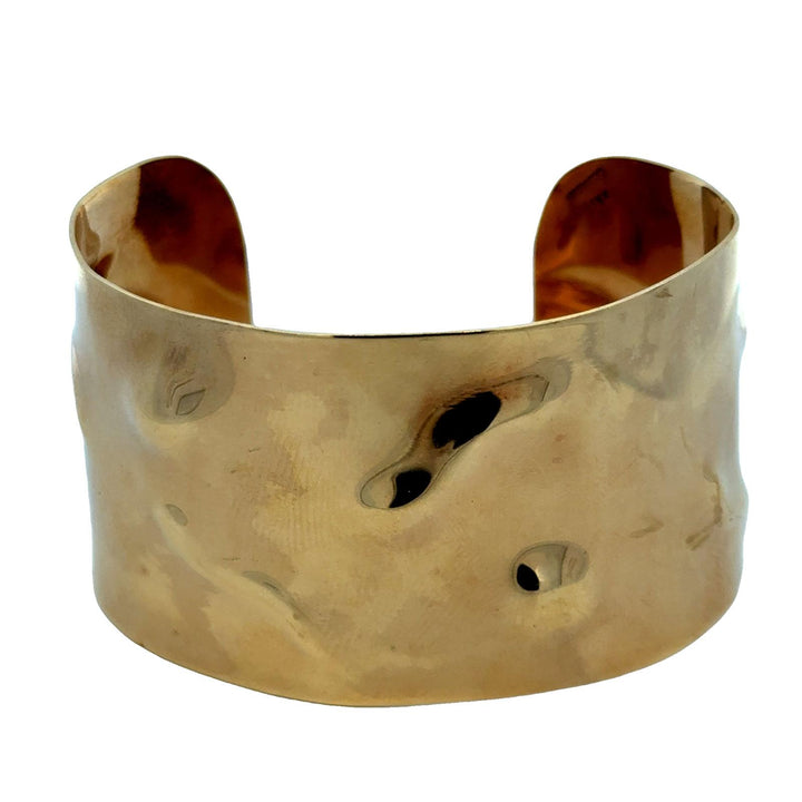 Cartier Rare Vintage 18 Karat Yellow Gold Hammered Cuff Bangle Bracelet