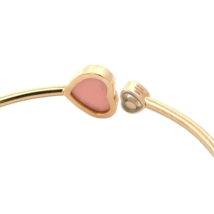 Chopard Rose Gold Happy Hearts Diamond & Rose Stone Flexible Modern Bangle