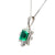 6.44 Carat Colombian Emerald Diamond 18 Karat White Gold Pendant Necklace