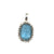36 Carat Oval Blue Topaz Gemstone Diamond 18 Karat White Gold Pendant