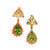1960's Buccellati Diamond Coral & Peridot 18KYG Drop Vintage Earclip Earrings
