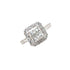 Princess Cut Diamond Cluster Halo 14 Karat White Gold Engagement Ring