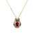 Ruby Diamond 14 Karat Yellow Gold Drop Pendant Necklace