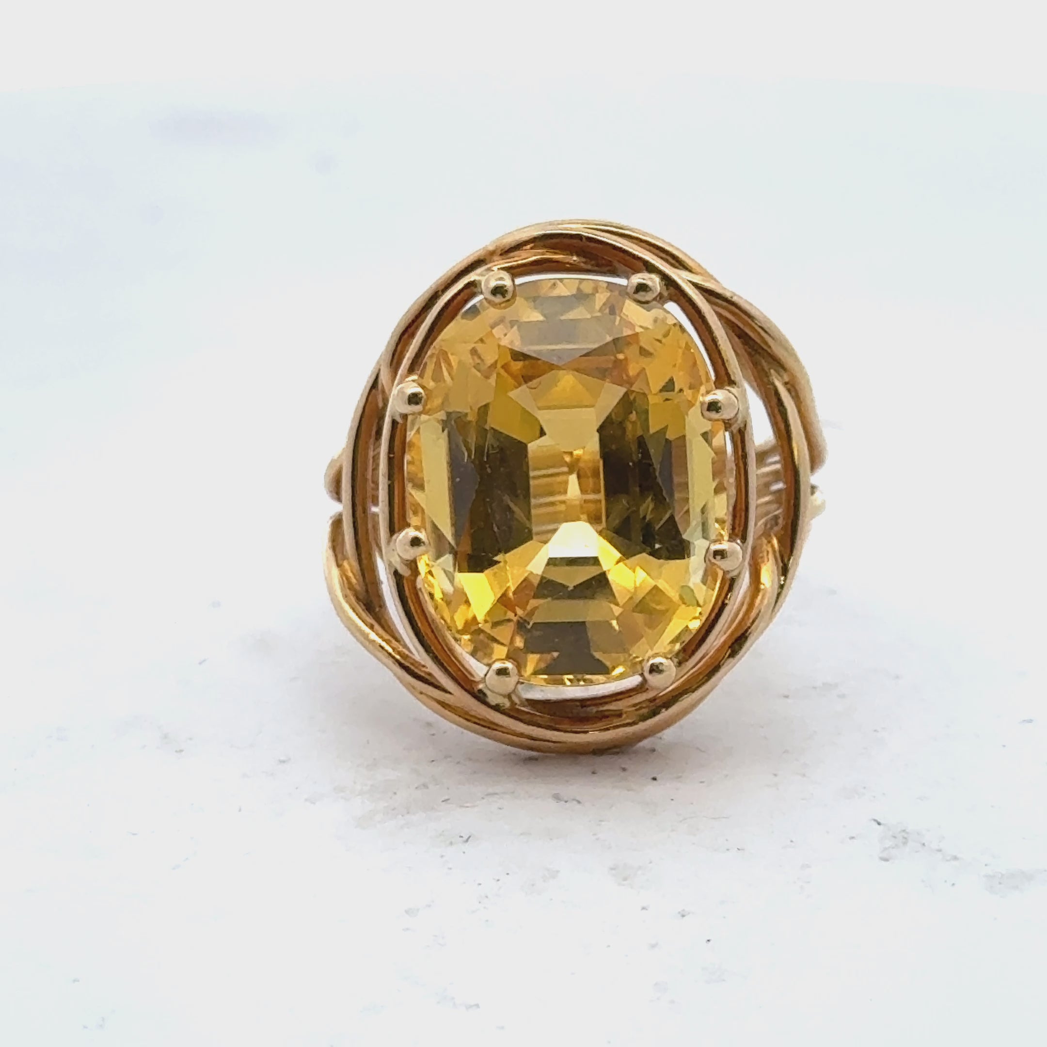 Tiffany & Company Schlumberger 16.13 Carat Oval Yellow Sapphire No Heat GIA Ring