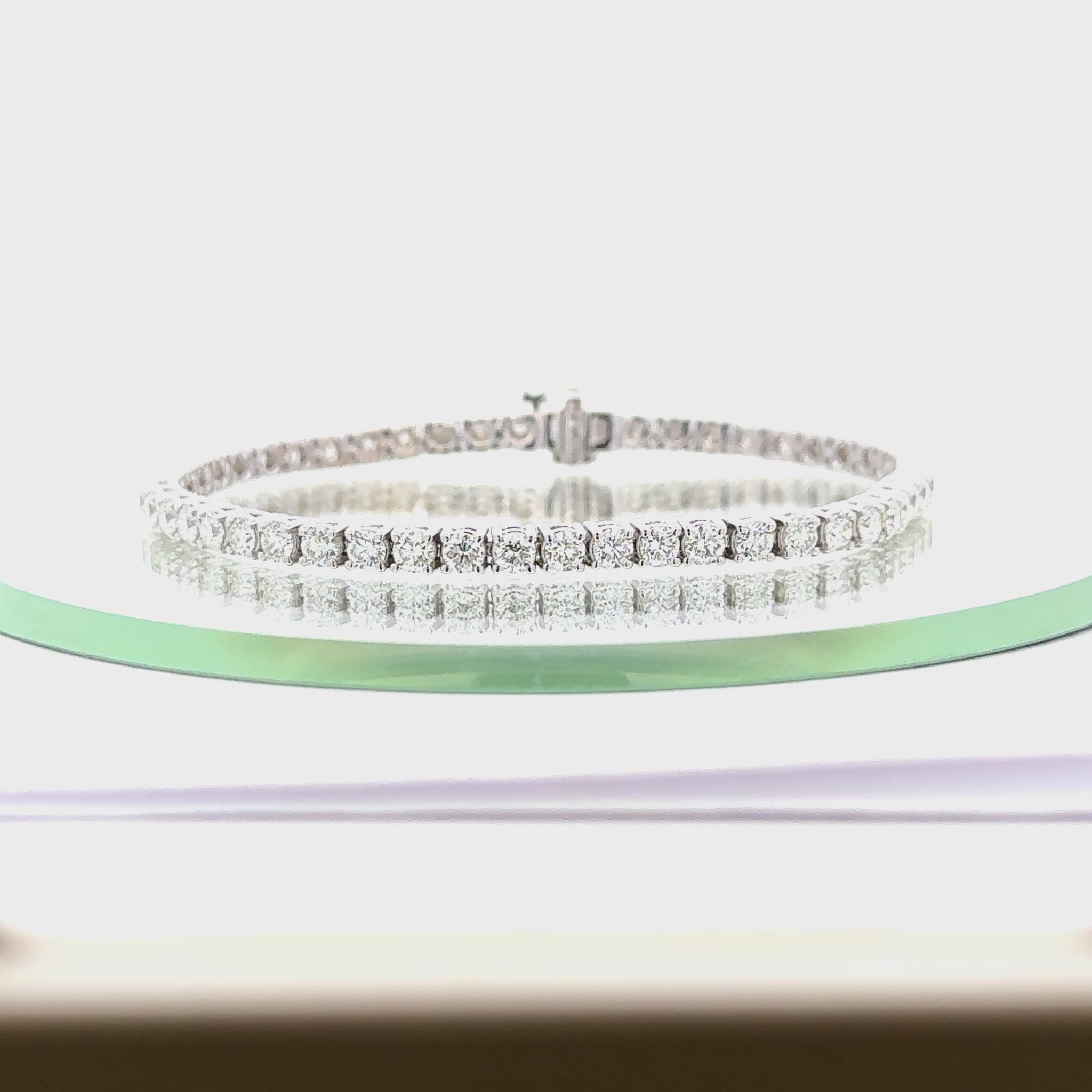 5.57 CTW Round Brilliant Diamond 14K White Gold Tennis Bracelet New
