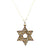Modern Diamond Star Of David 14 Karat Yellow Gold Pendant Necklace