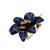 1960's Italian Blue Enamel 18 Karat Yellow Gold Vintage Flower Pin