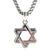 Modern Sterling Silver Star Of David Pendant 22 Inch Foxtail Chain Necklace